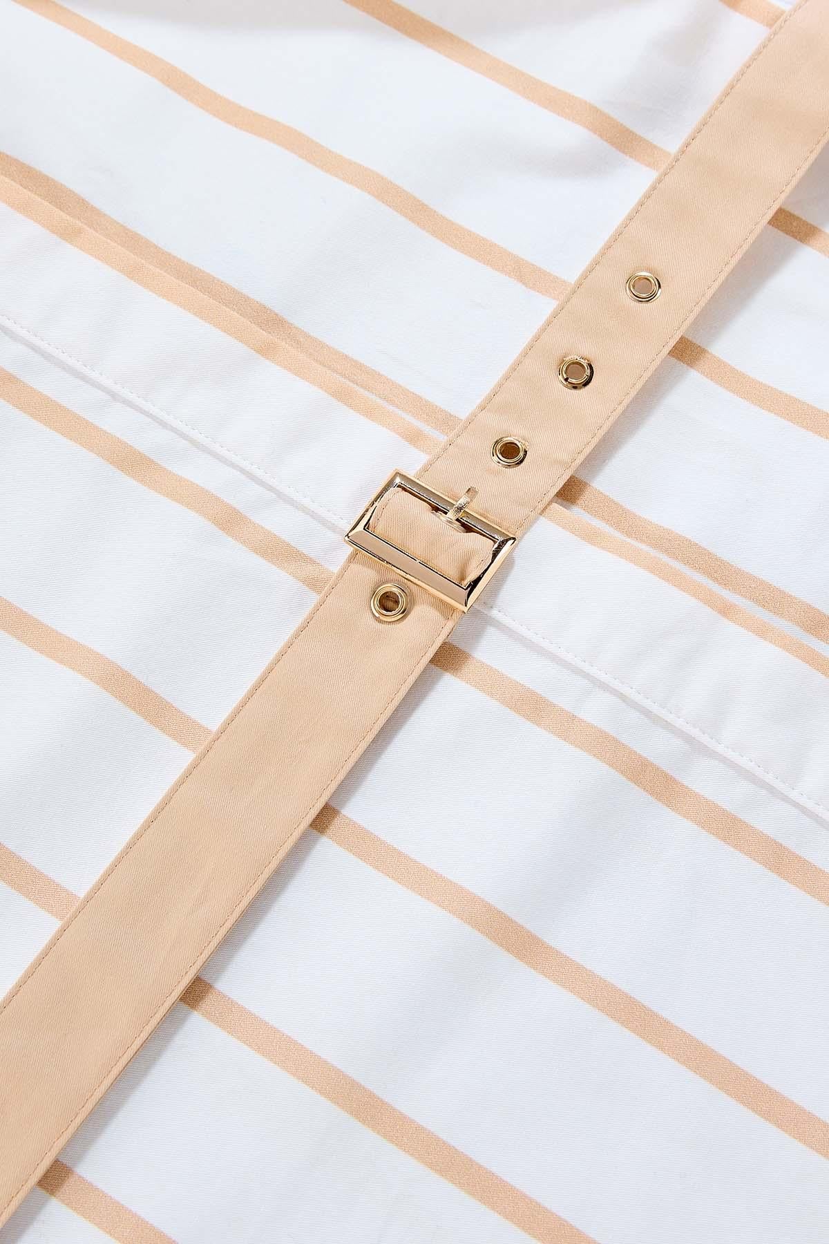 cache belted striped shirt Versona Caché
