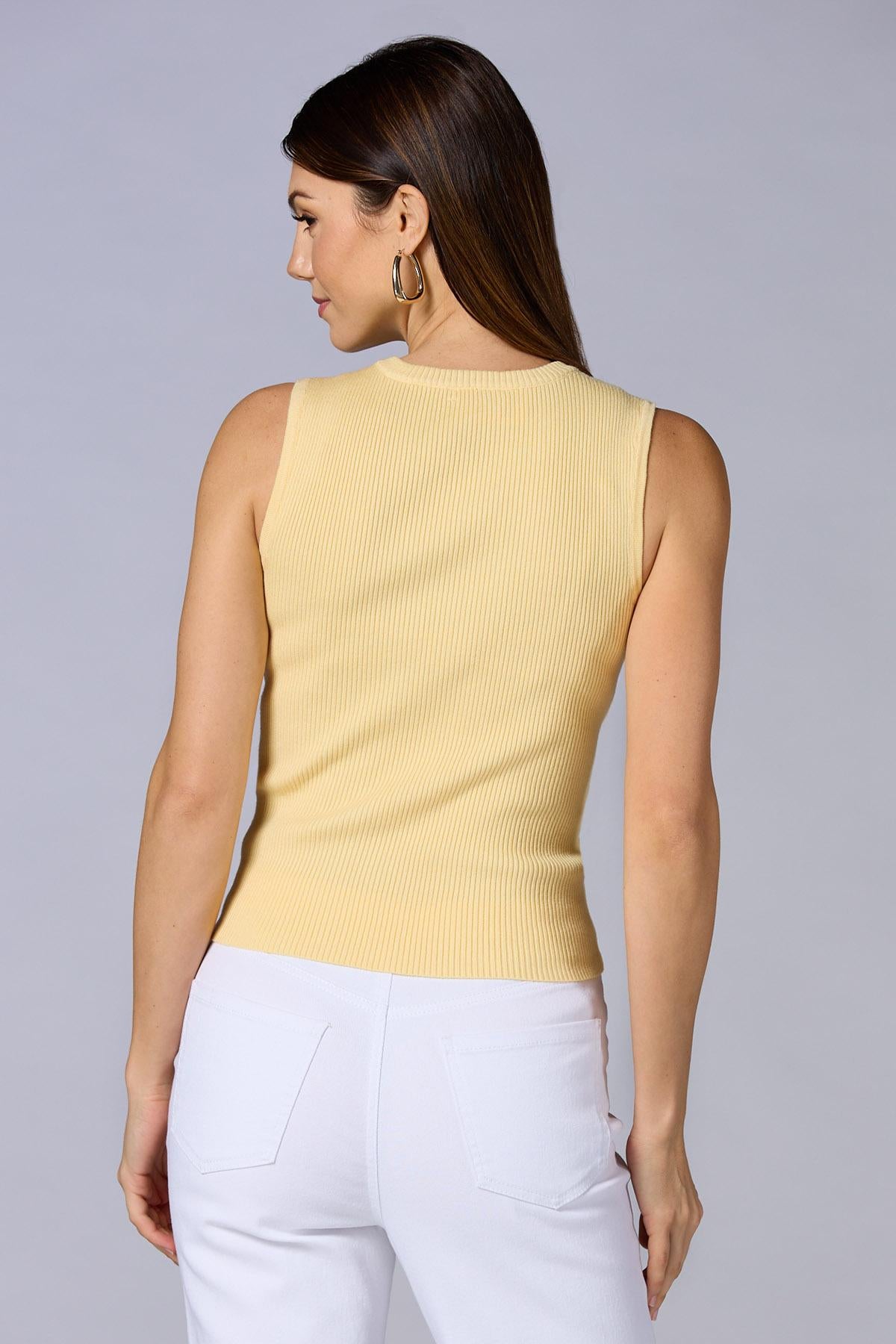 cache belted ribbed tank Versona Caché