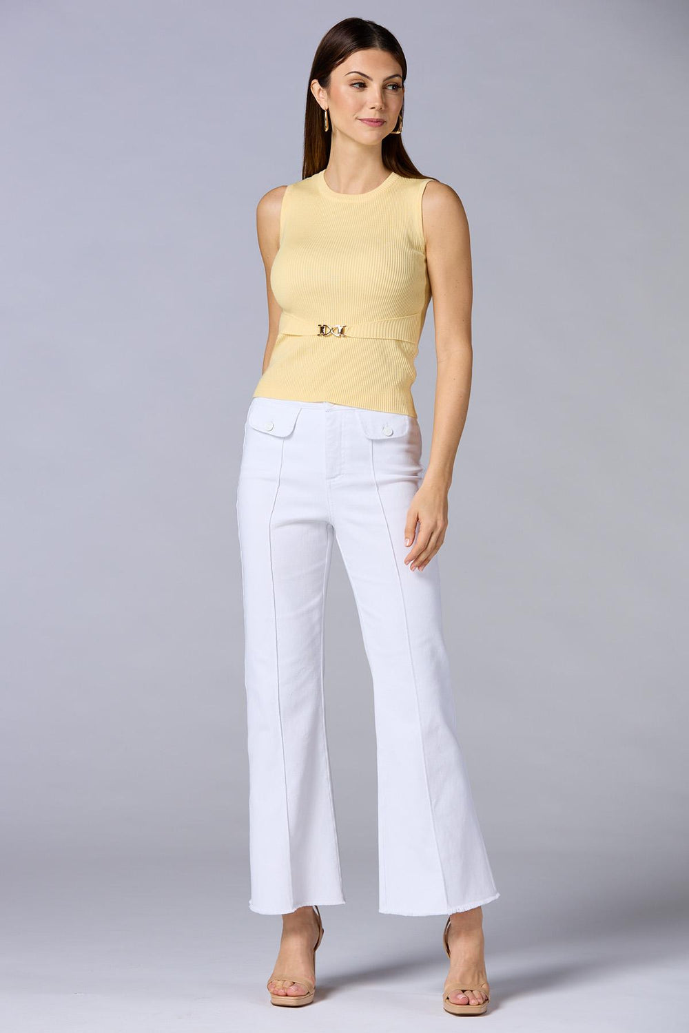 cache belted ribbed tank Versona Caché