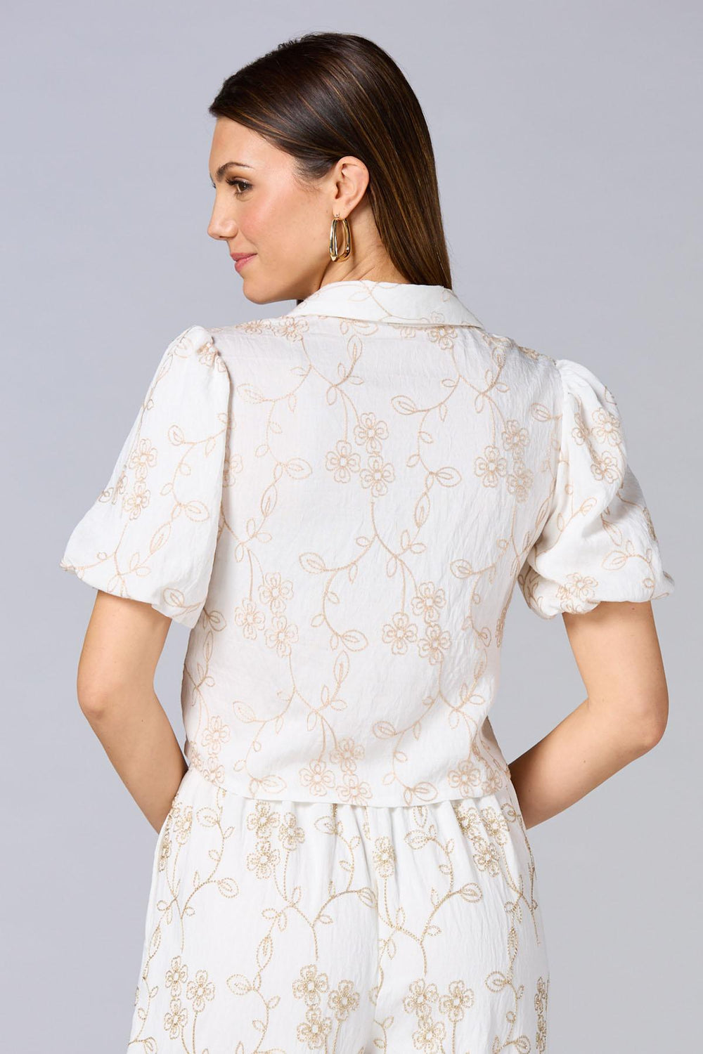 cache floral embroidered shirt Versona Caché