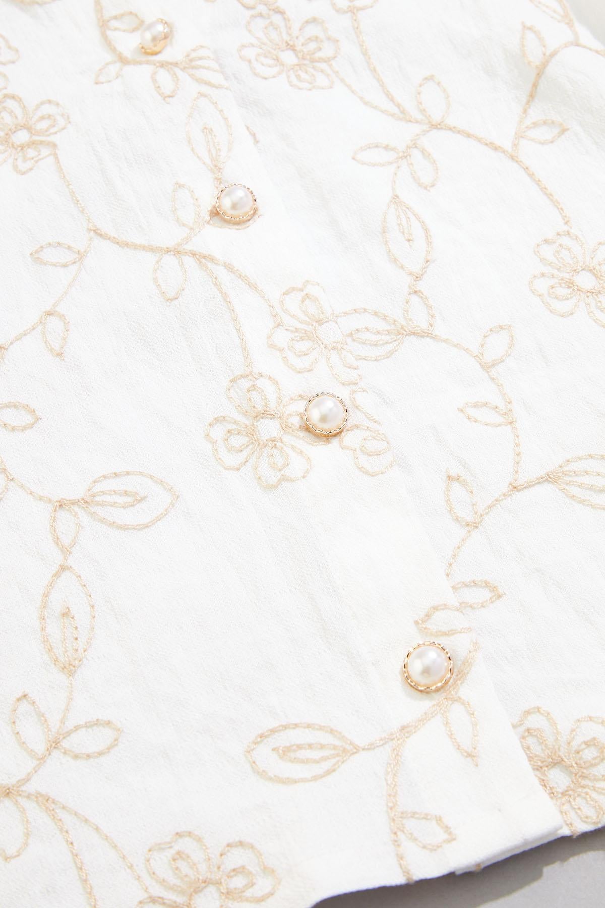 cache floral embroidered shirt Versona Caché