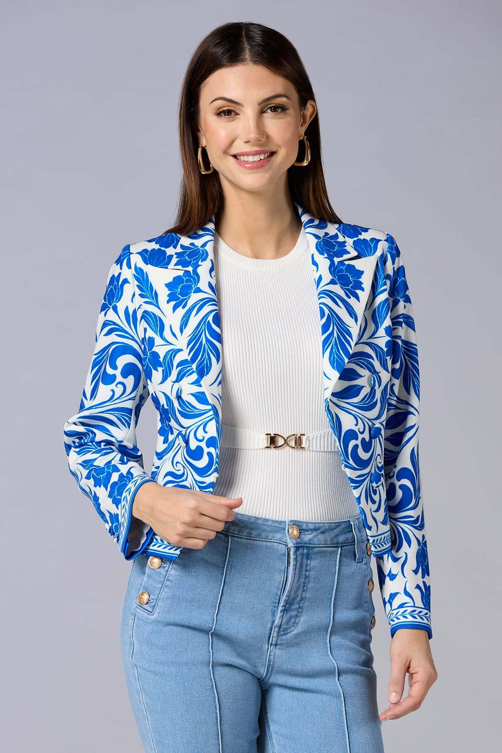 cache floral printed blazer Versona Caché