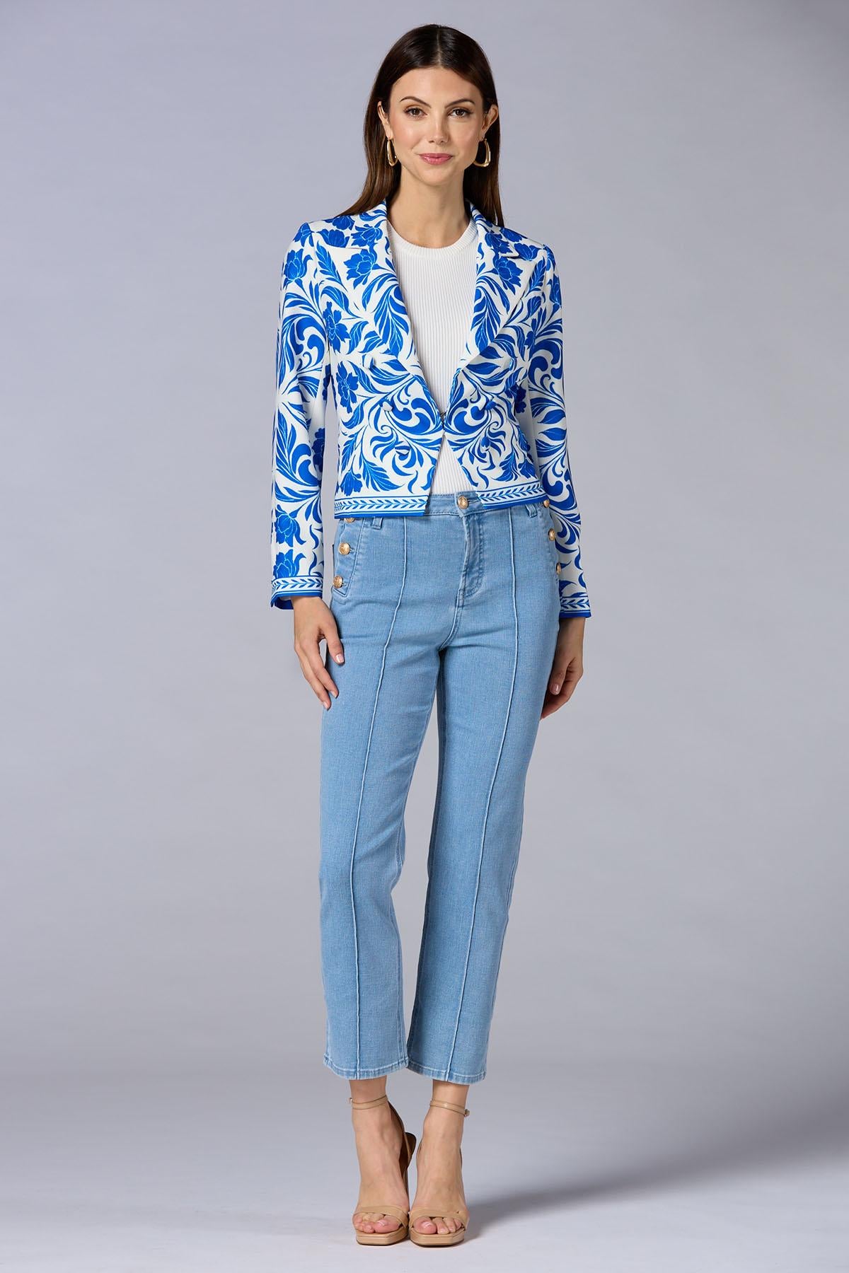 cache floral printed blazer Versona Caché