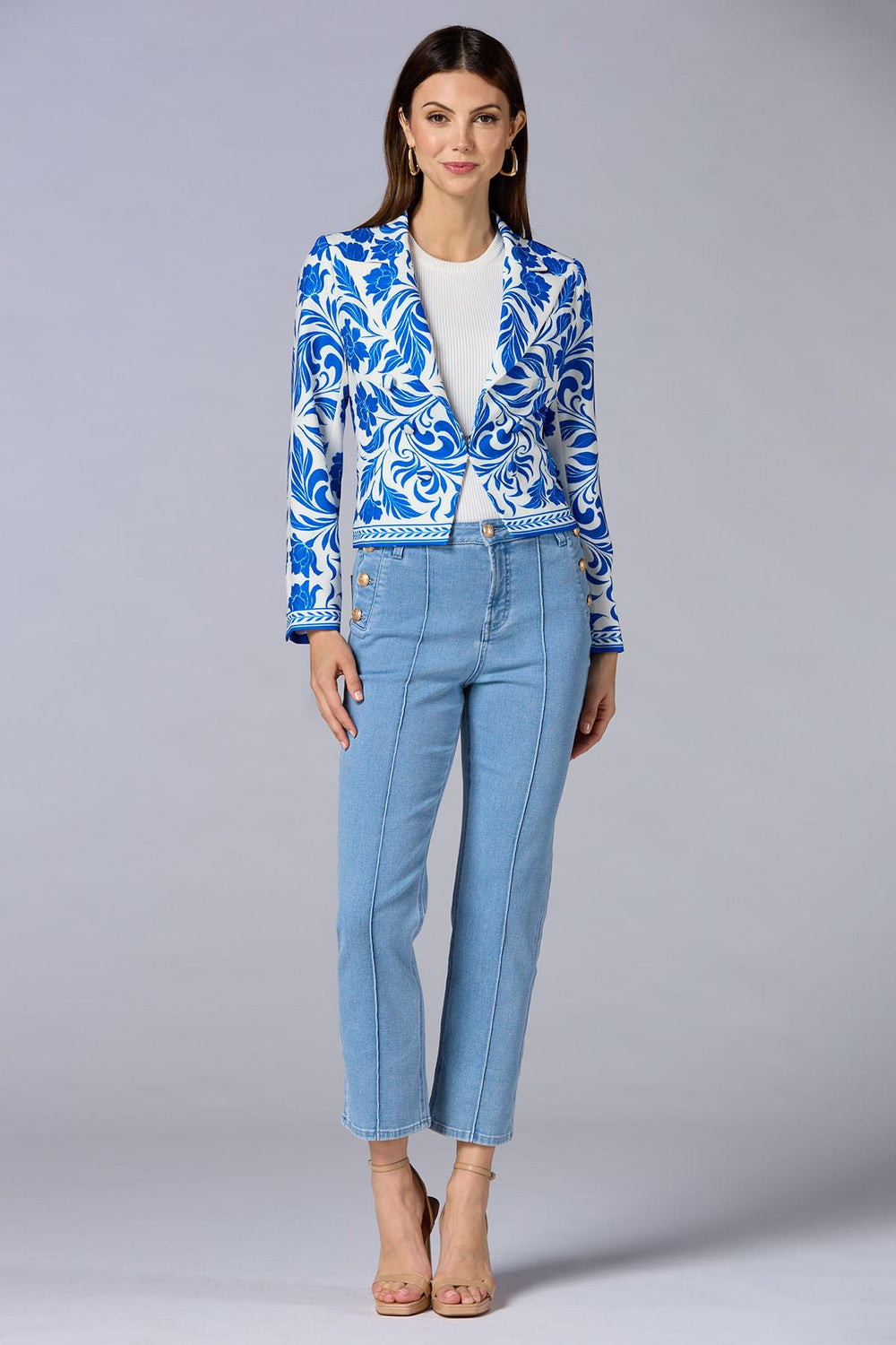 cache floral printed blazer Versona Caché