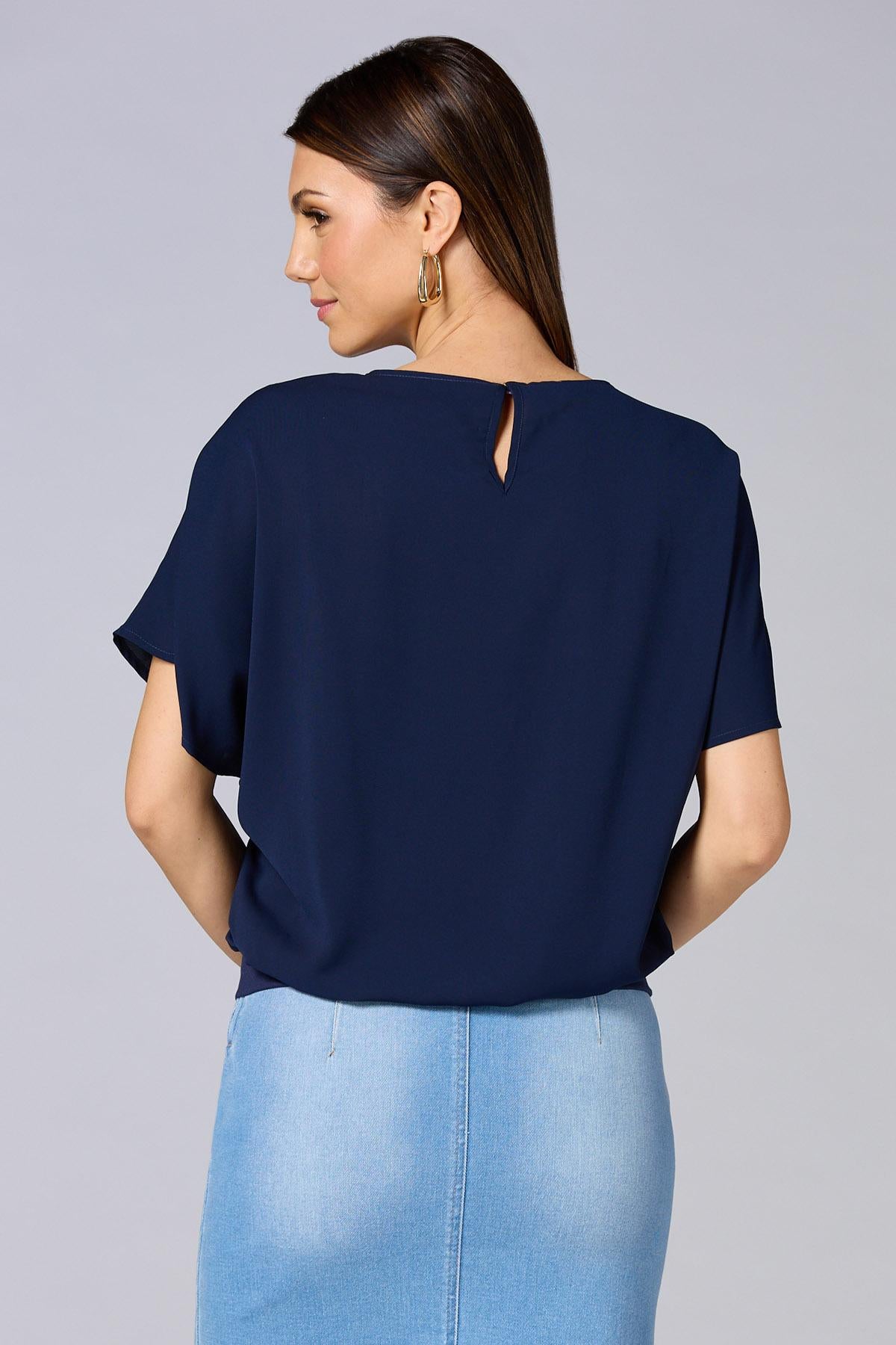 cache solid band hem top Versona Caché