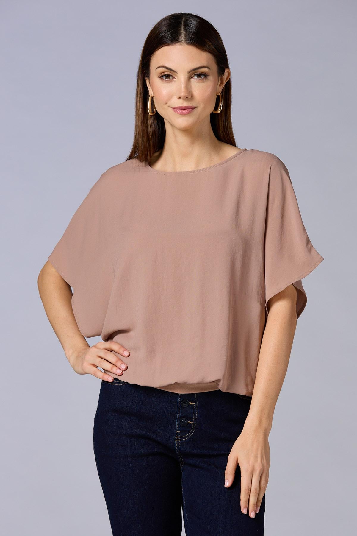 cache beige drape top Versona Caché
