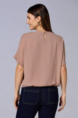 cache beige drape top Versona Caché