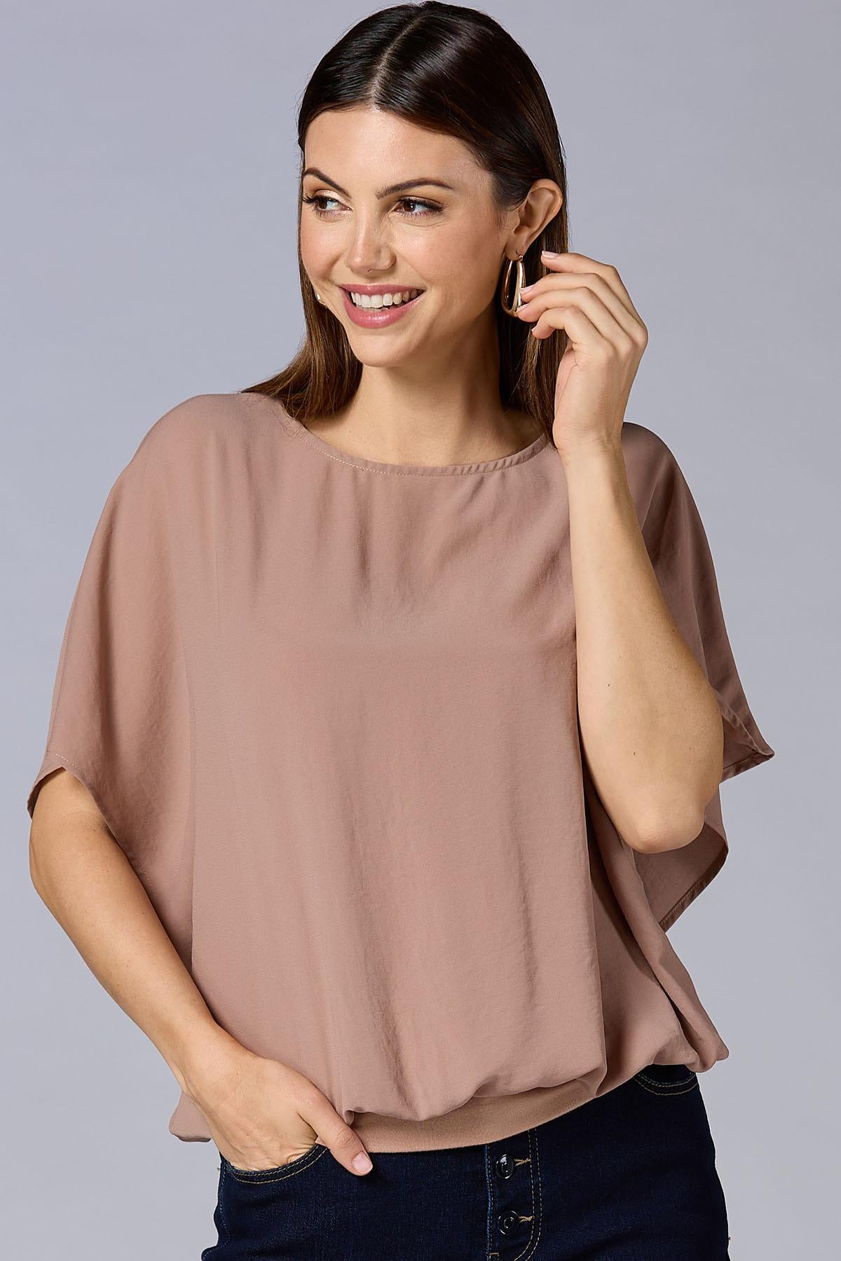 cache beige drape top Versona Caché