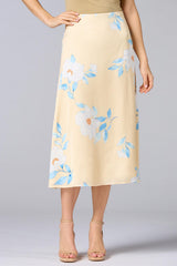 cache satin floral midi skirt Versona Caché