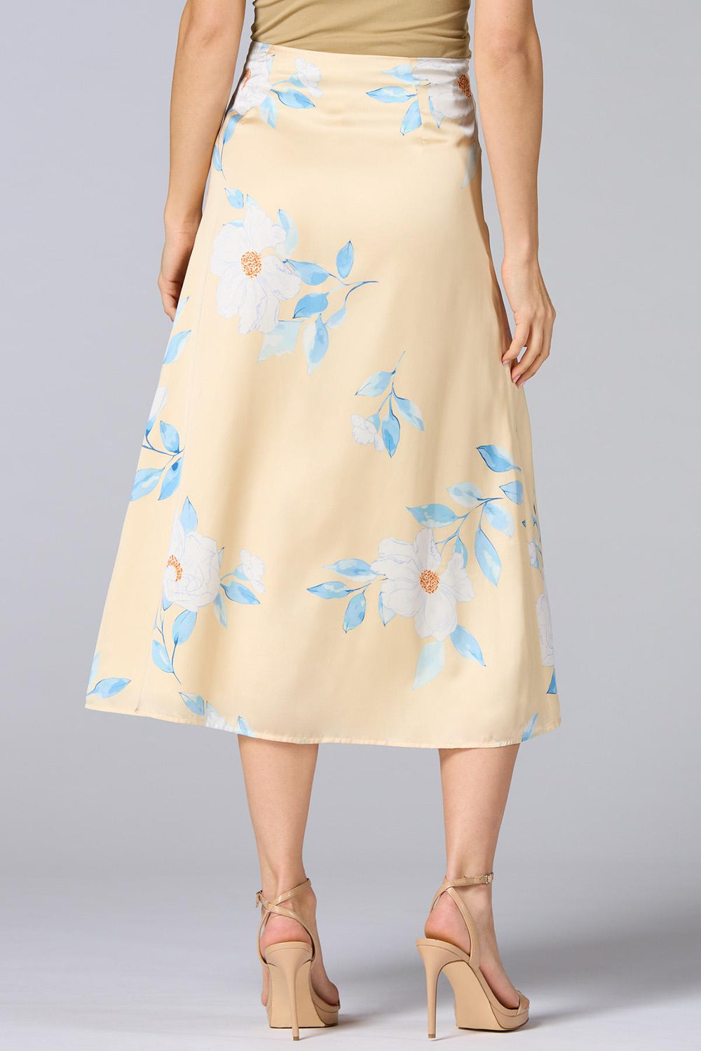 cache satin floral midi skirt Versona Caché