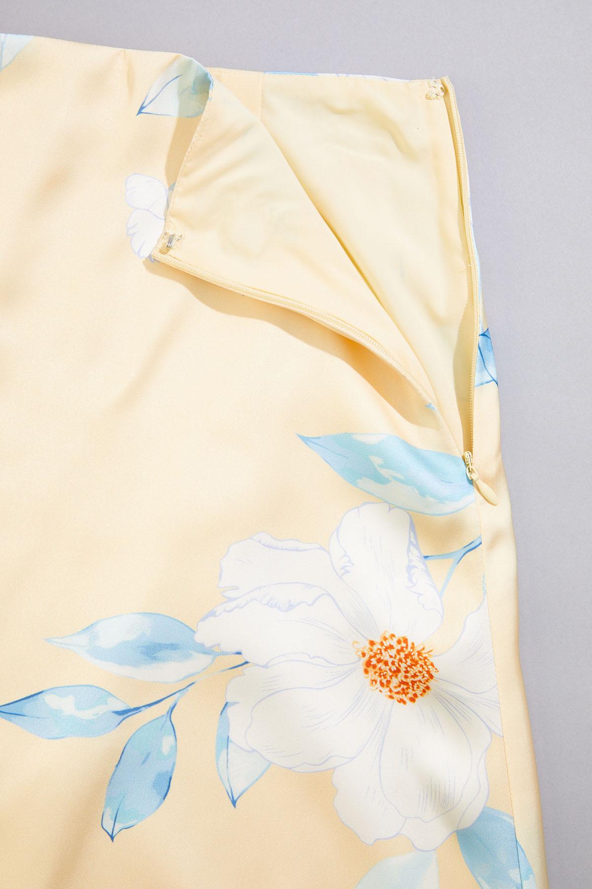 cache satin floral midi skirt Versona Caché