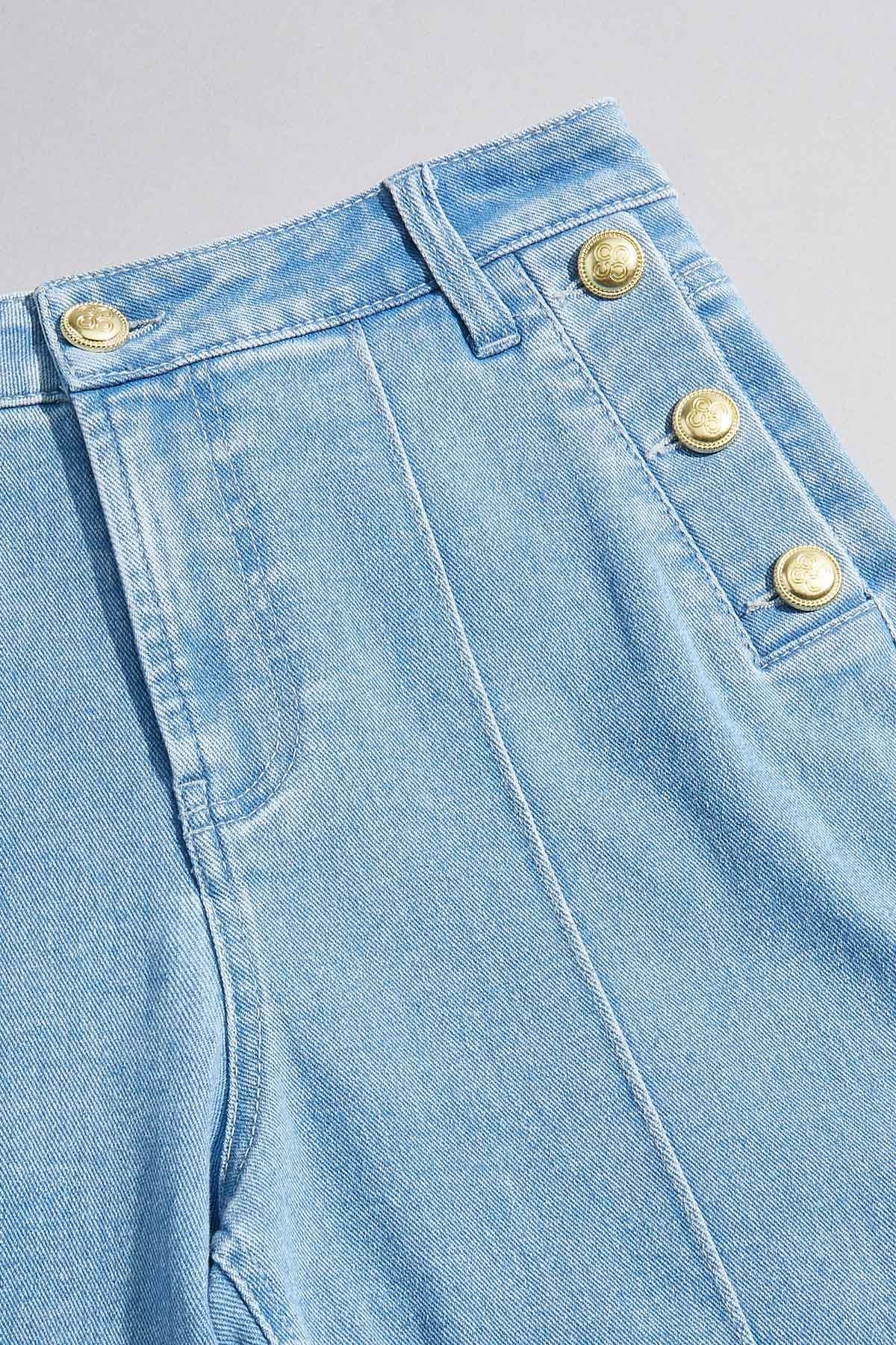 gold sailor button jeans Versona Caché