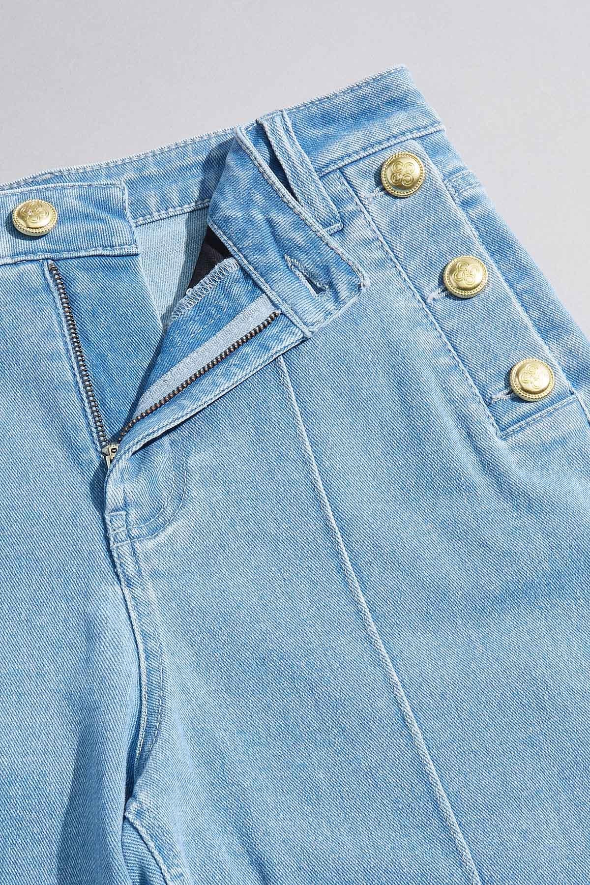 gold sailor button jeans Versona Caché