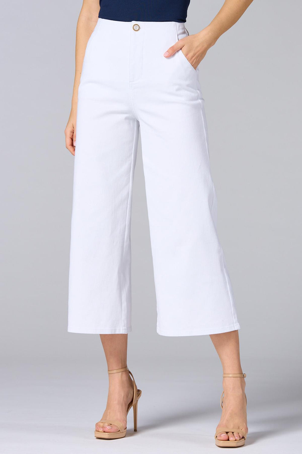 cache high rise white jeans Versona Caché