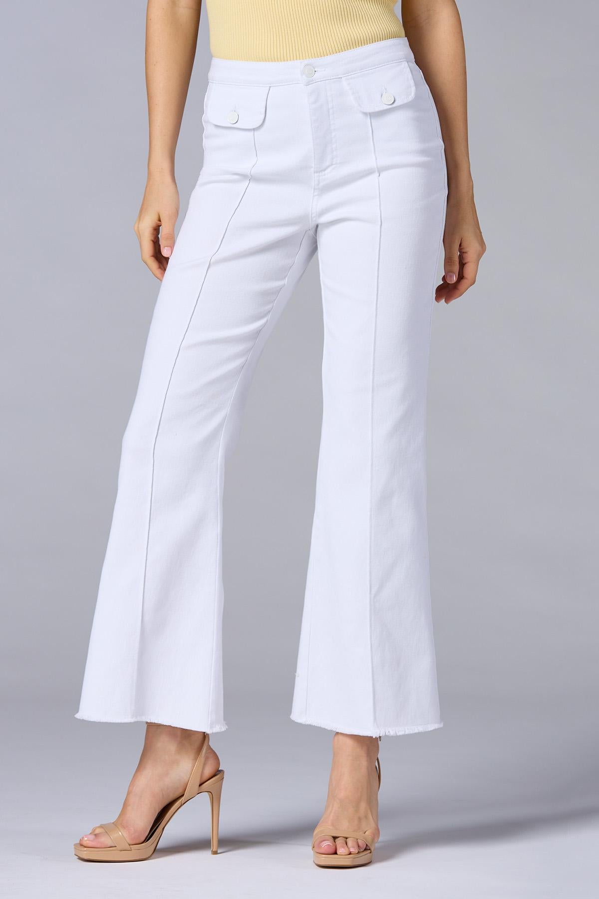 cache flared white jeans Versona Caché