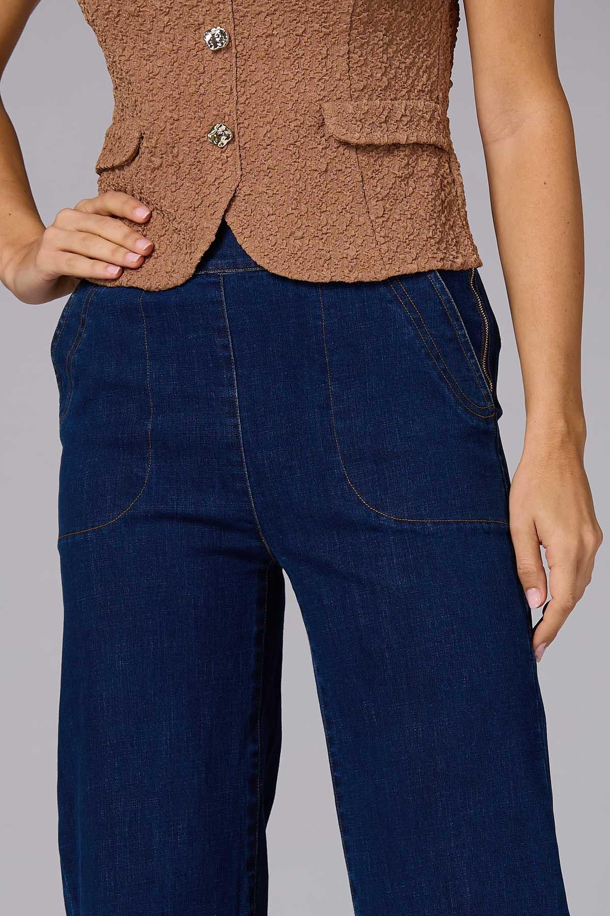 cache dark wash wide leg jeans Versona Caché
