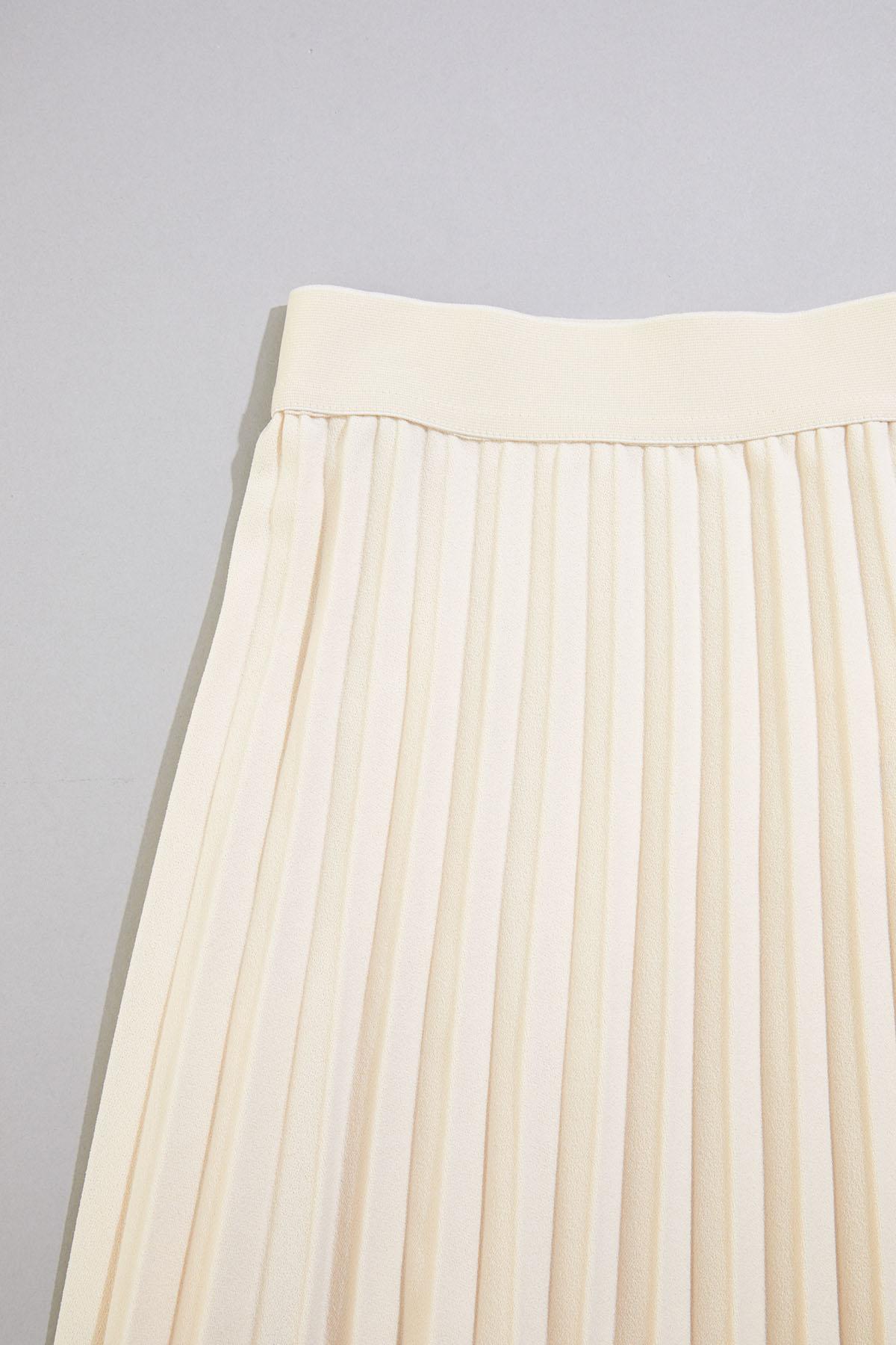 cache beige pleated crepe maxi skirt Versona Caché