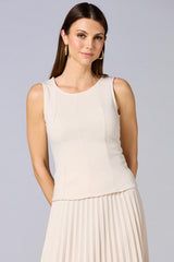 cache beige seamed crepe tank Versona Caché