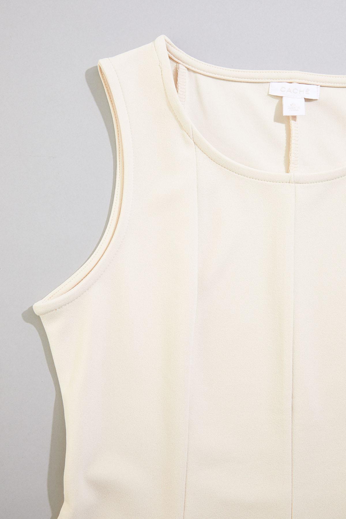 cache beige seamed crepe tank Versona Caché