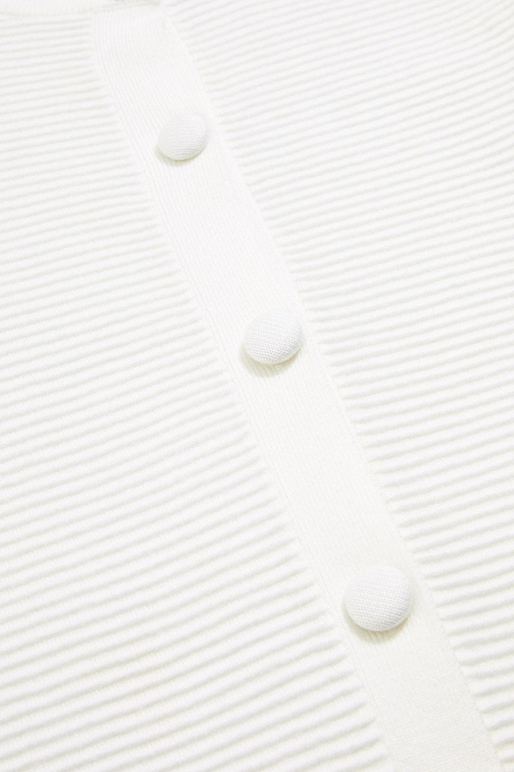 cache solid white ribbed cardigan Versona Caché