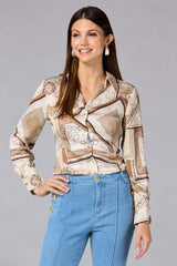 cache patchwork status print blouse Versona Caché