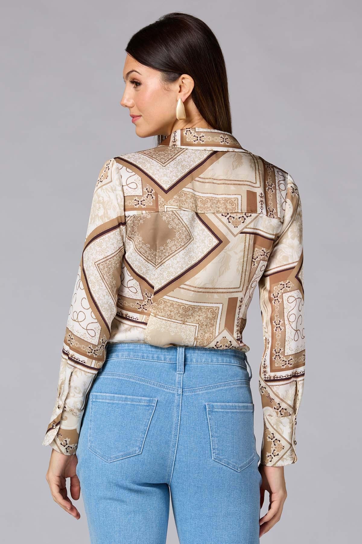 cache patchwork status print blouse Versona Caché
