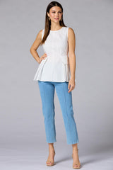 cache poplin pleated peplum tank Versona Caché