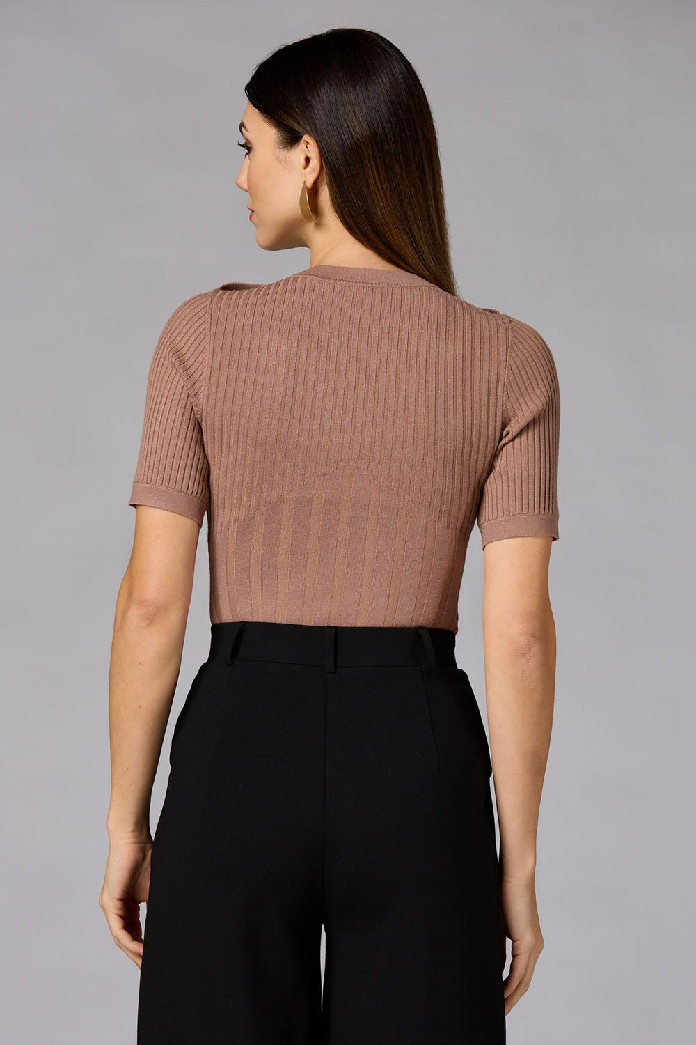cache ribbed button shoulder sweater Versona Caché