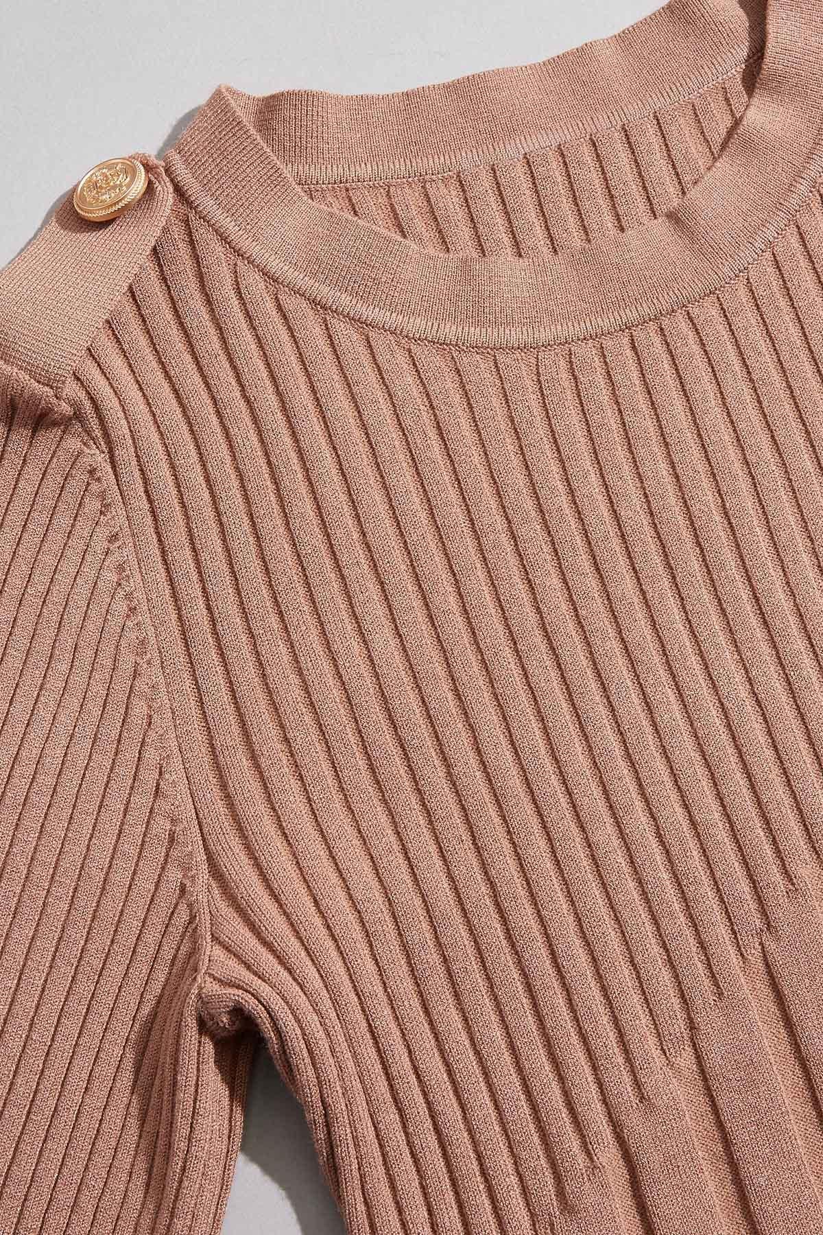 cache ribbed button shoulder sweater Versona Caché