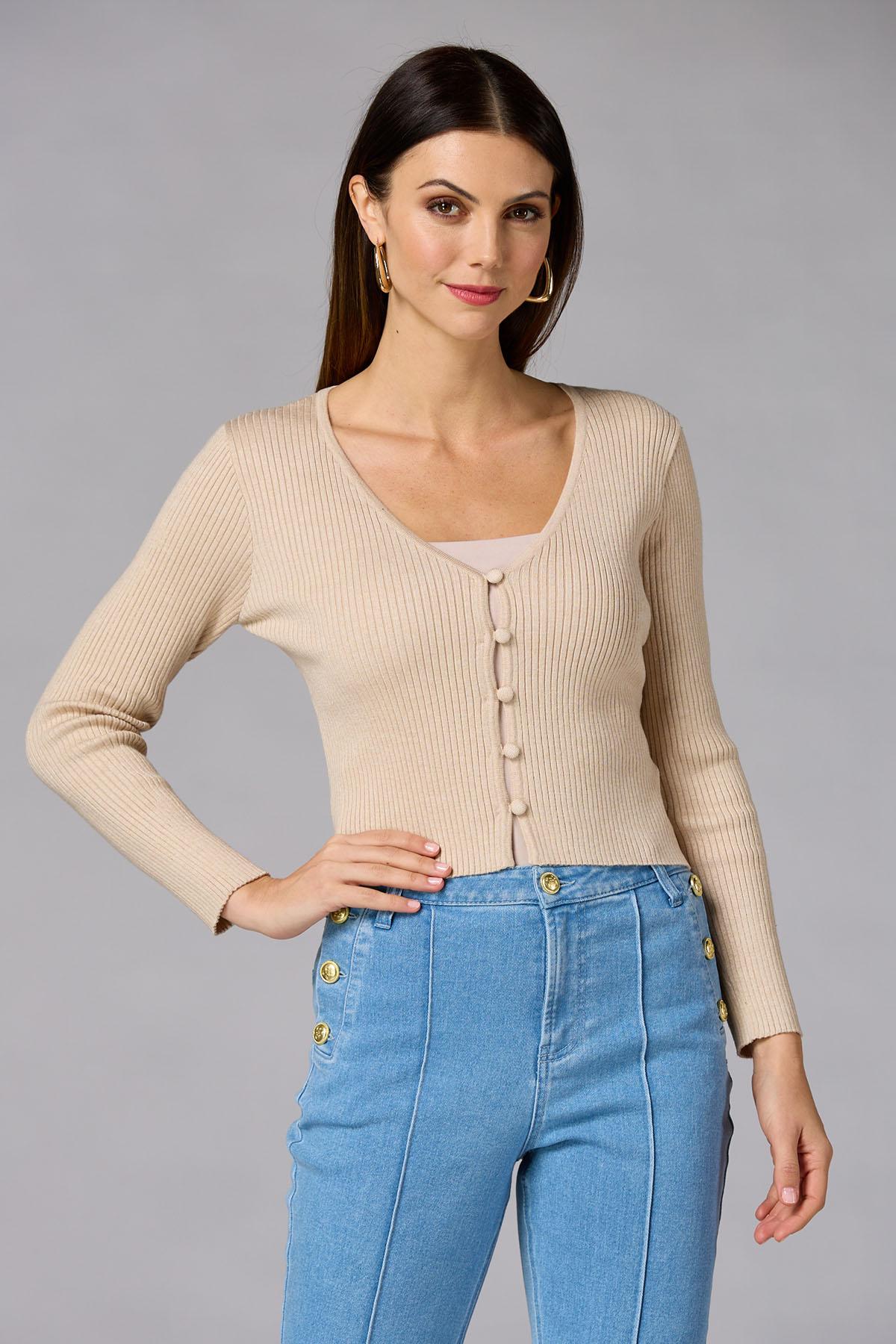 cache covered button cardigan Versona Caché