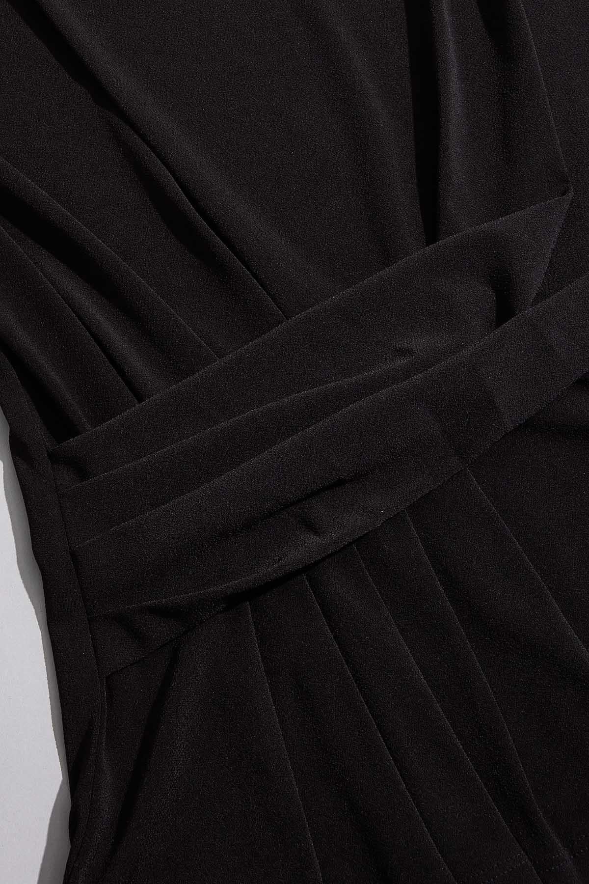 cache wrap side knit top - black Versona Caché