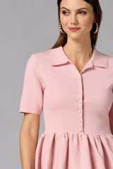 cache button down peplum sweater Versona Caché