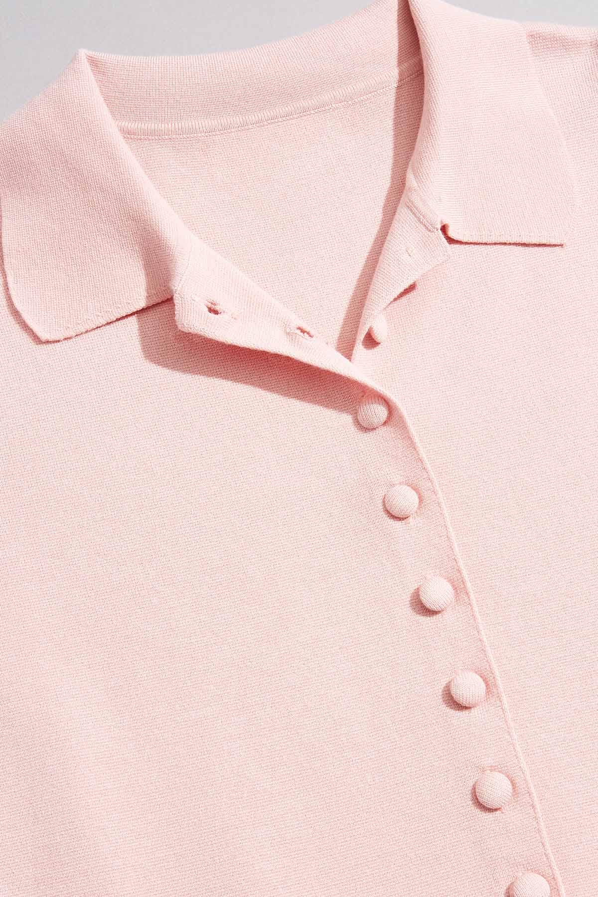 cache button down peplum sweater Versona Caché