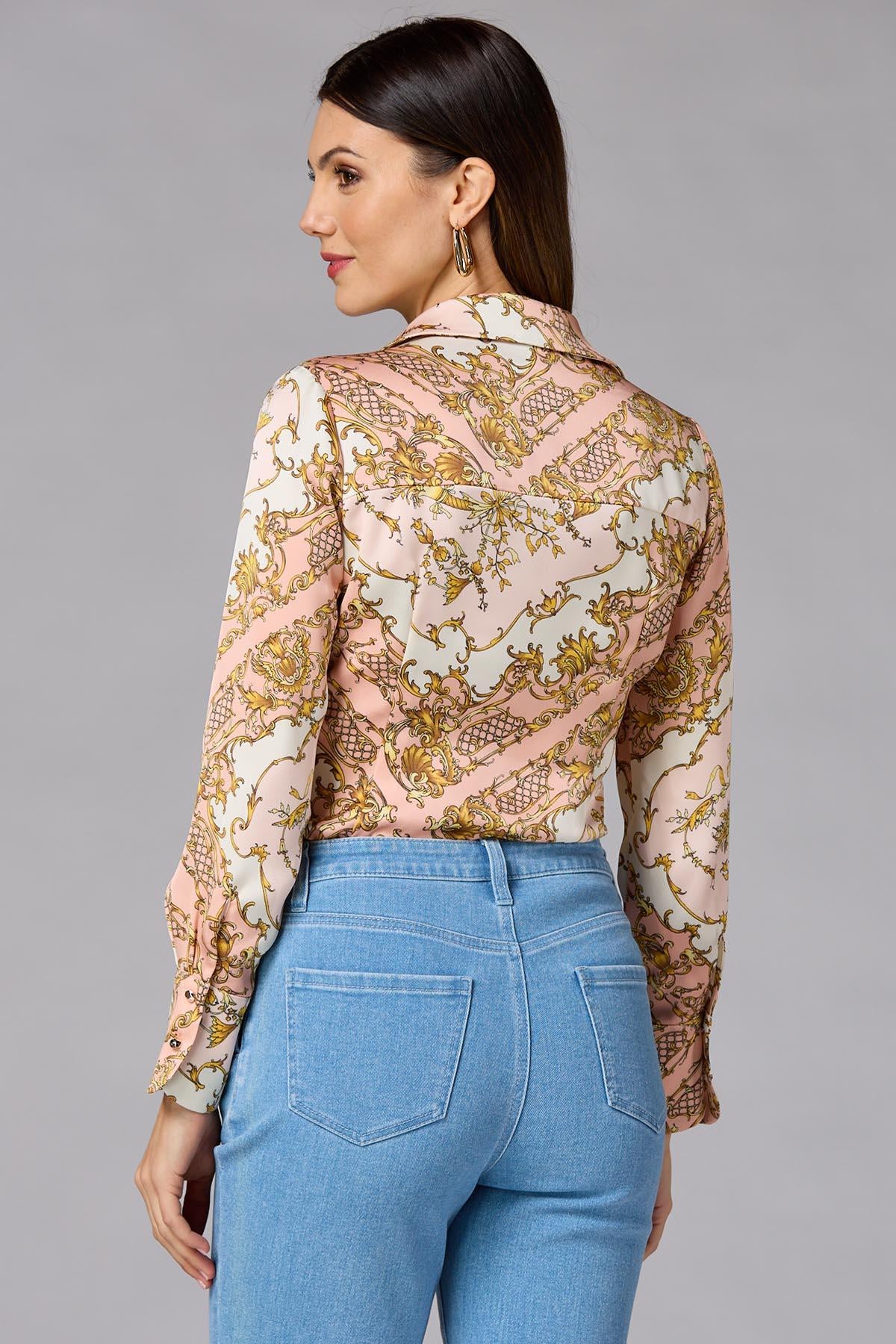 cache floral status print satin blouse Versona Caché