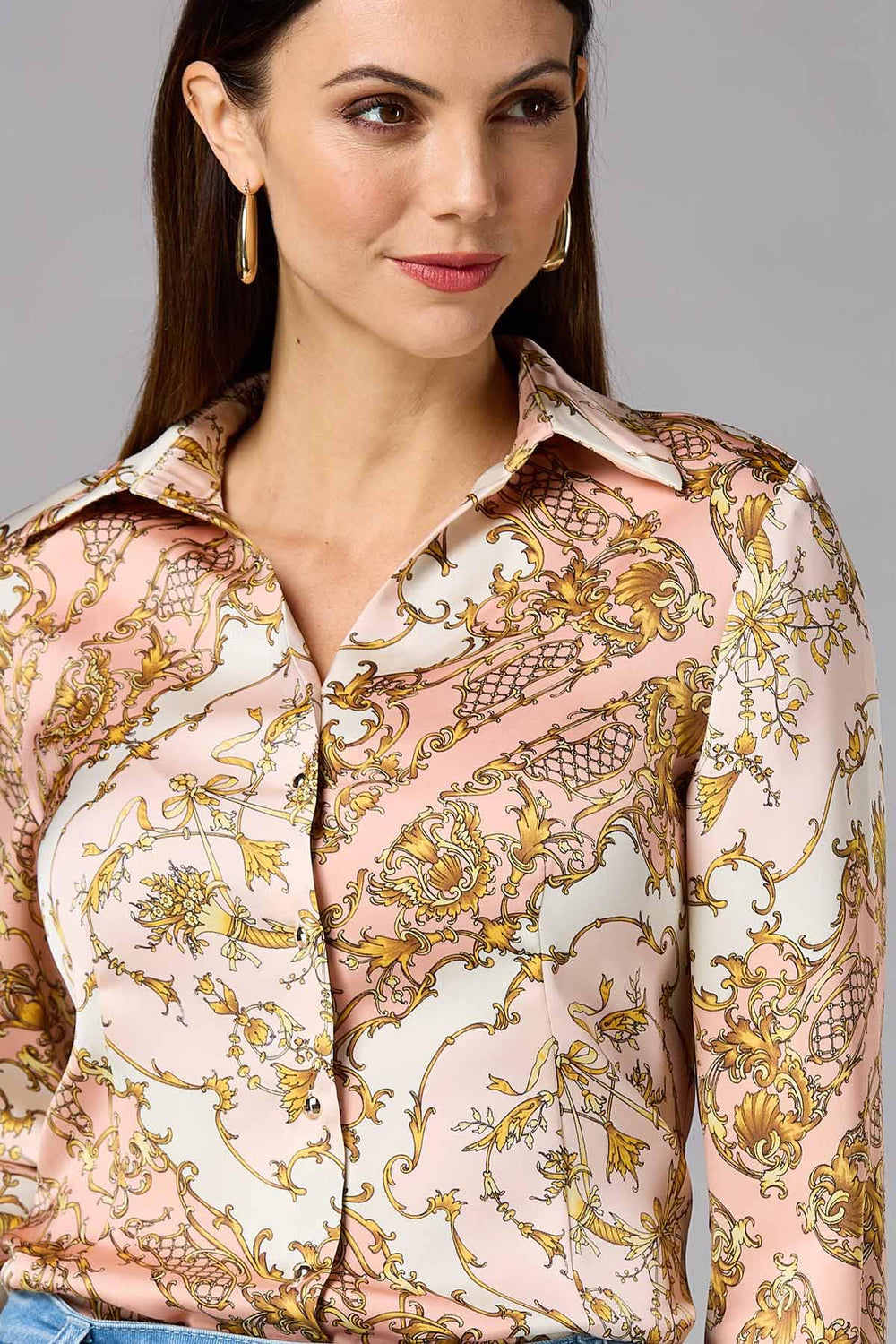 cache floral status print satin blouse Versona Caché