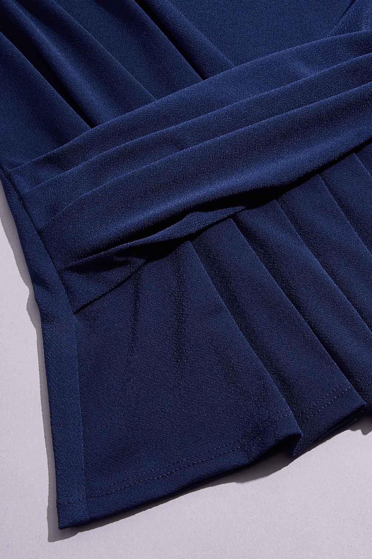 cache wrap side knit top - navy Versona Caché