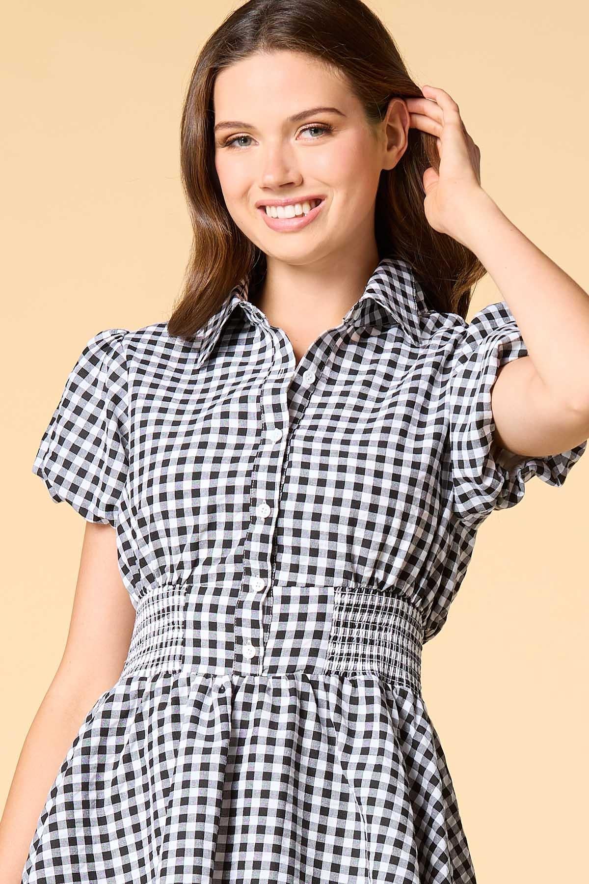 gingham and go shirt dress Versona Apparel