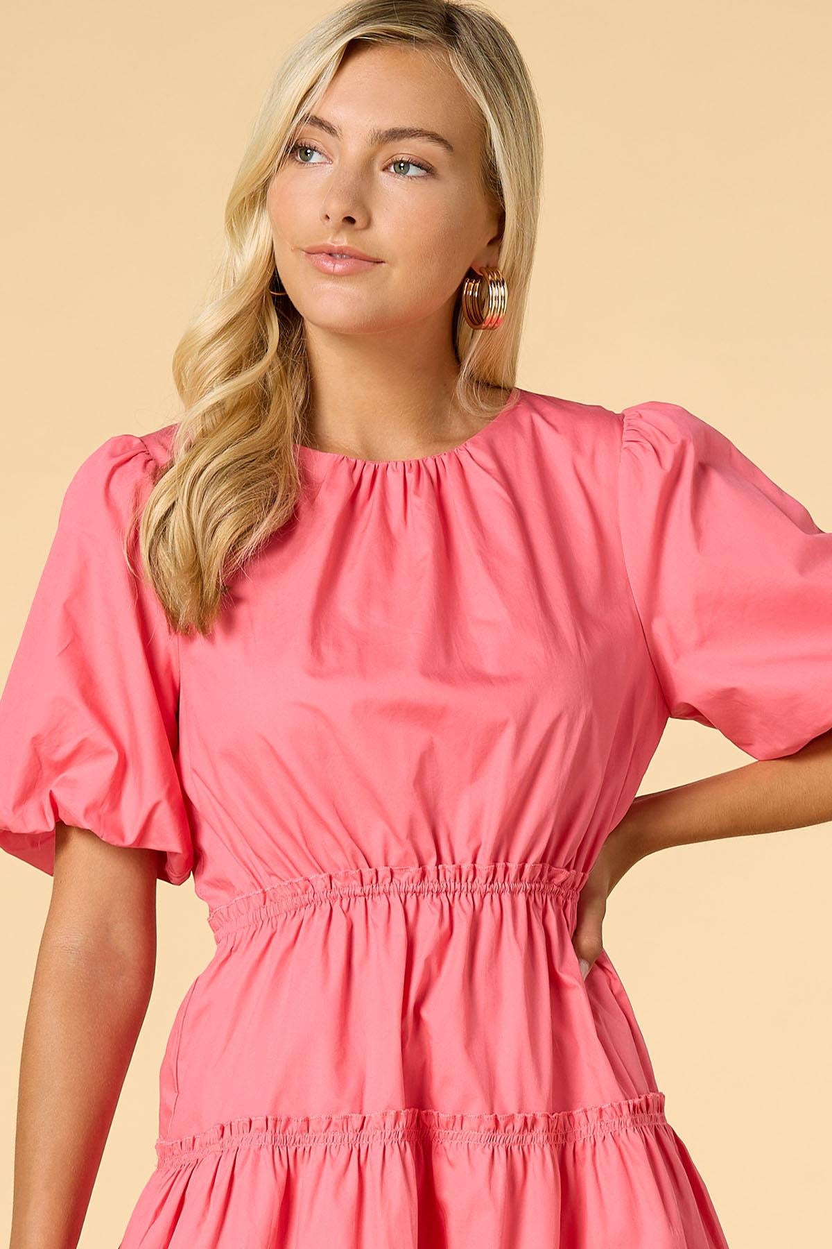 coral key mini dress Versona Apparel