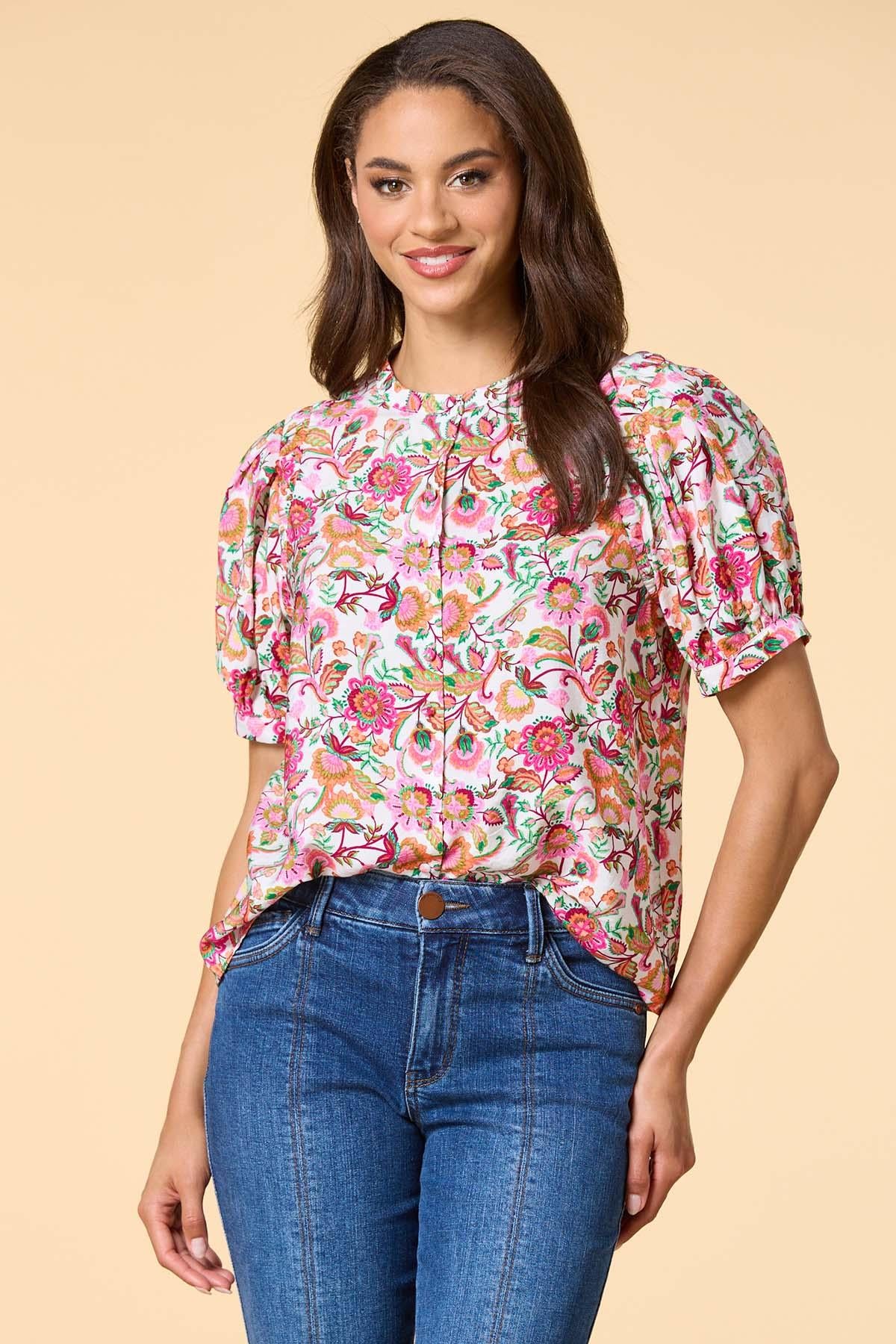 bright blooms top Versona Apparel