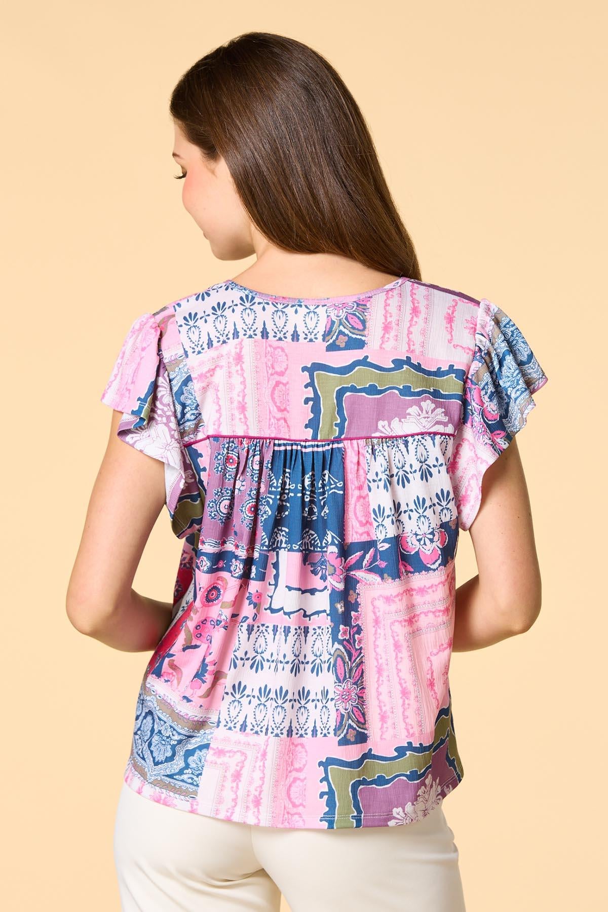 paisley patch top Versona Apparel