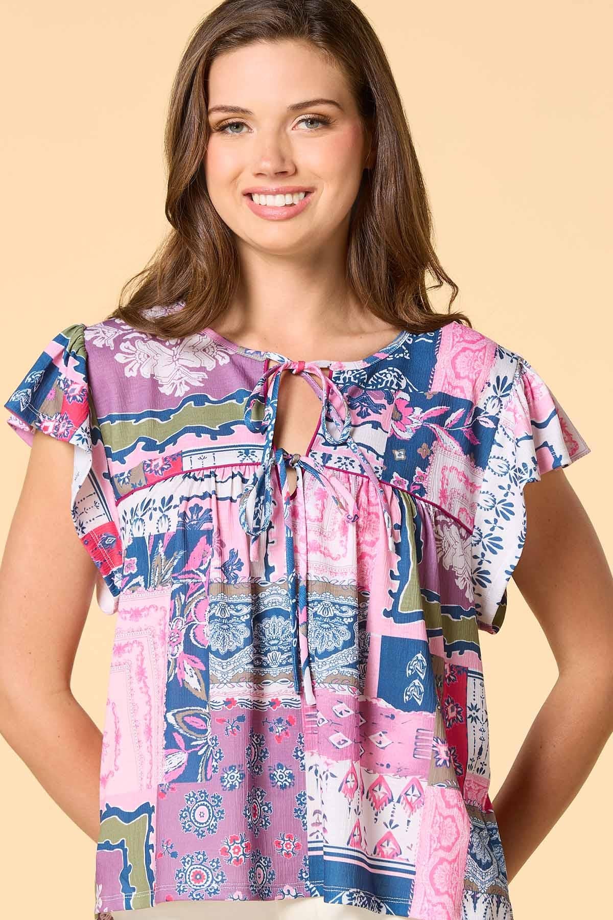 paisley patch top Versona Apparel
