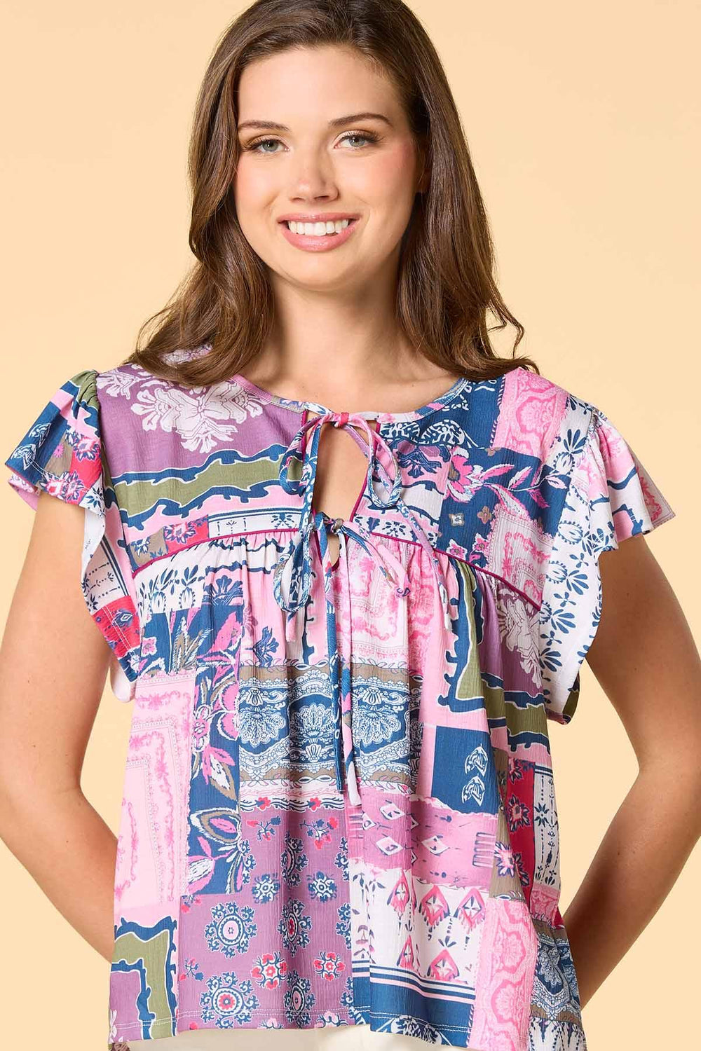 paisley patch top Versona Apparel