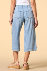 braid in america cropped chambray pants Versona Apparel