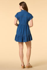 lights went out chambray shirt dress Versona Apparel