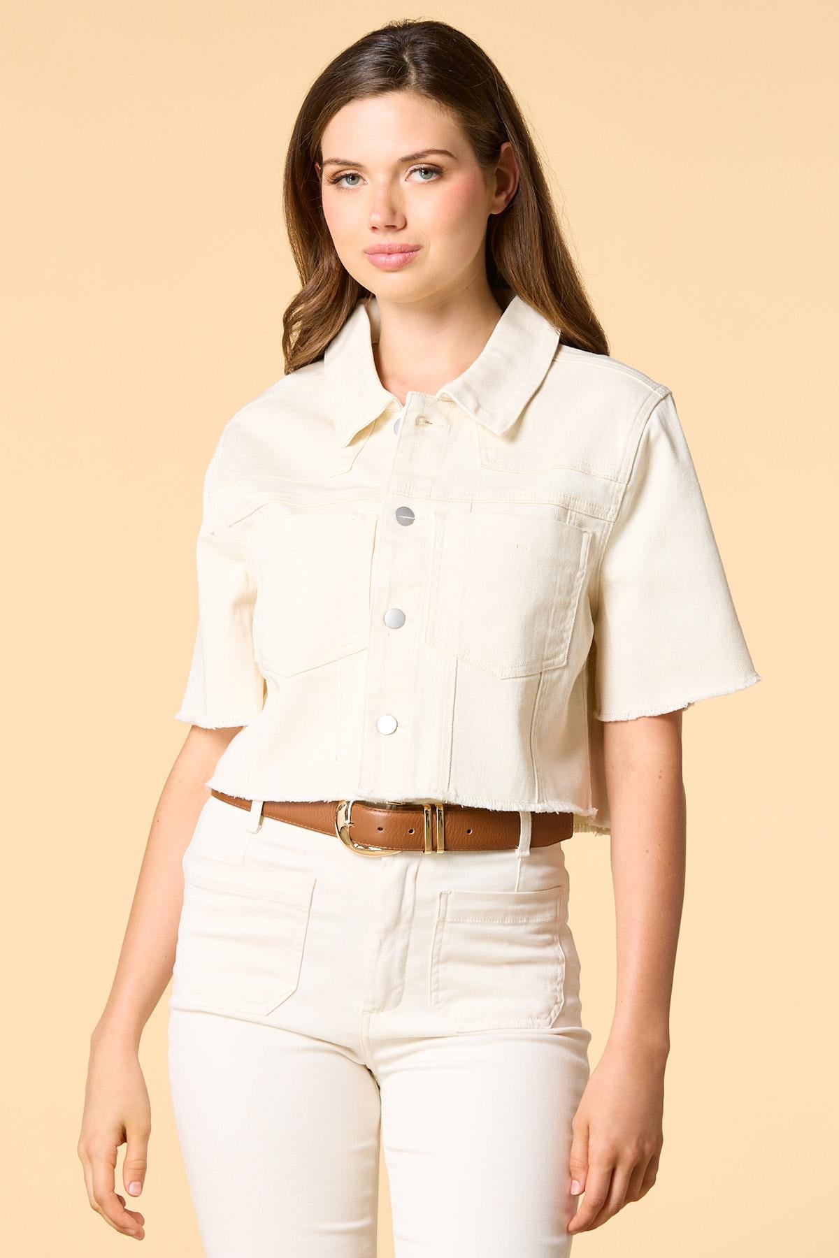 license to twill cropped jacket Versona Apparel