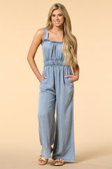 beautiful day chambray jumpsuit Versona Apparel