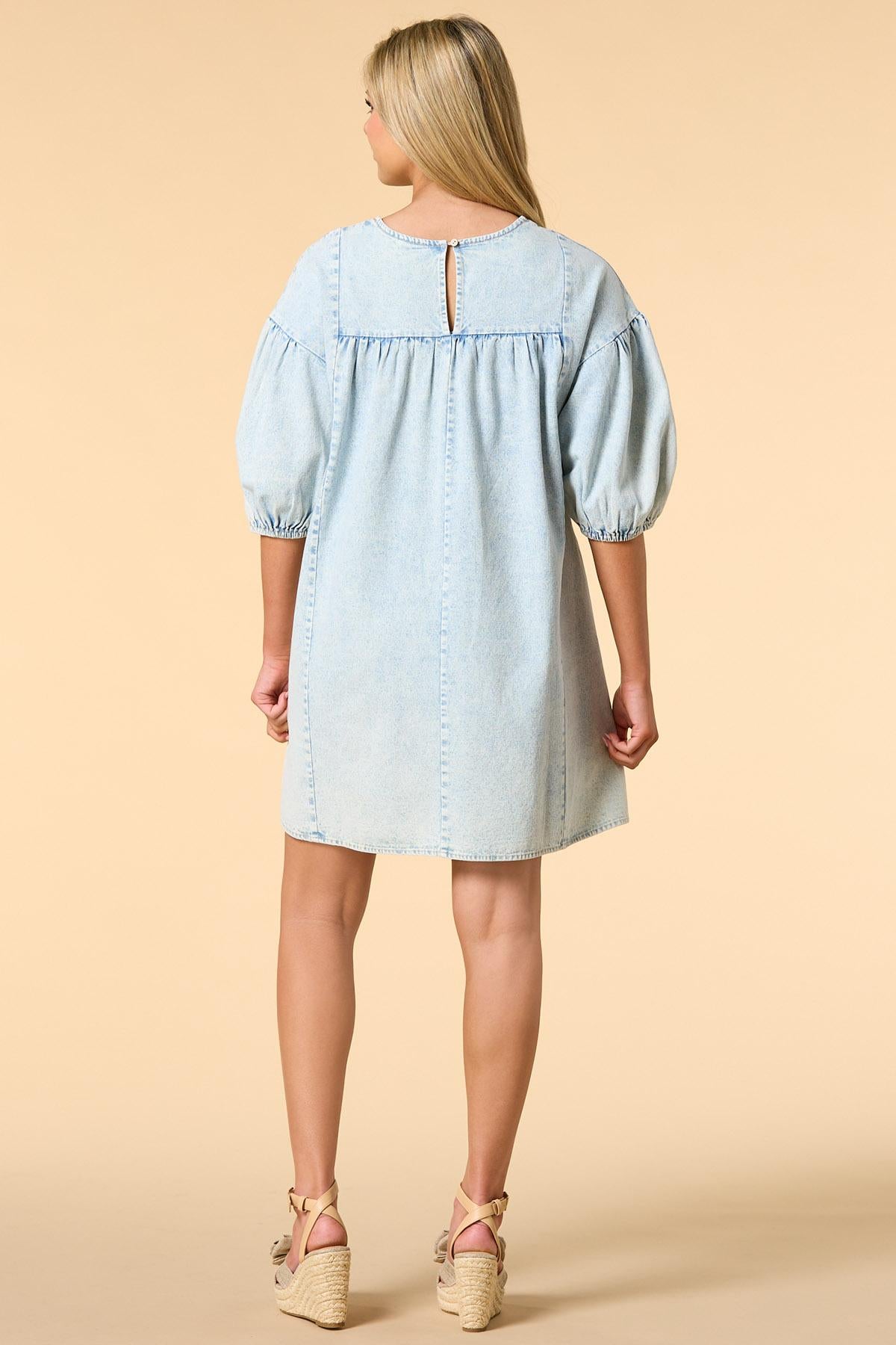 stay cool denim mini dress Versona Apparel