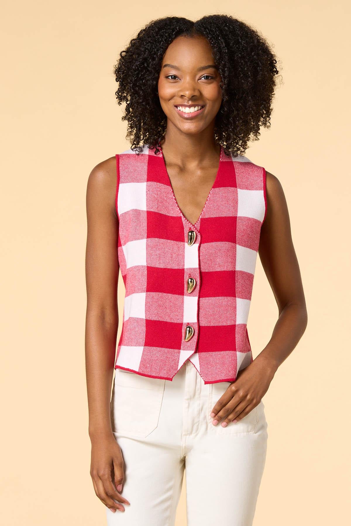 playing checkers sweater vest Versona Apparel
