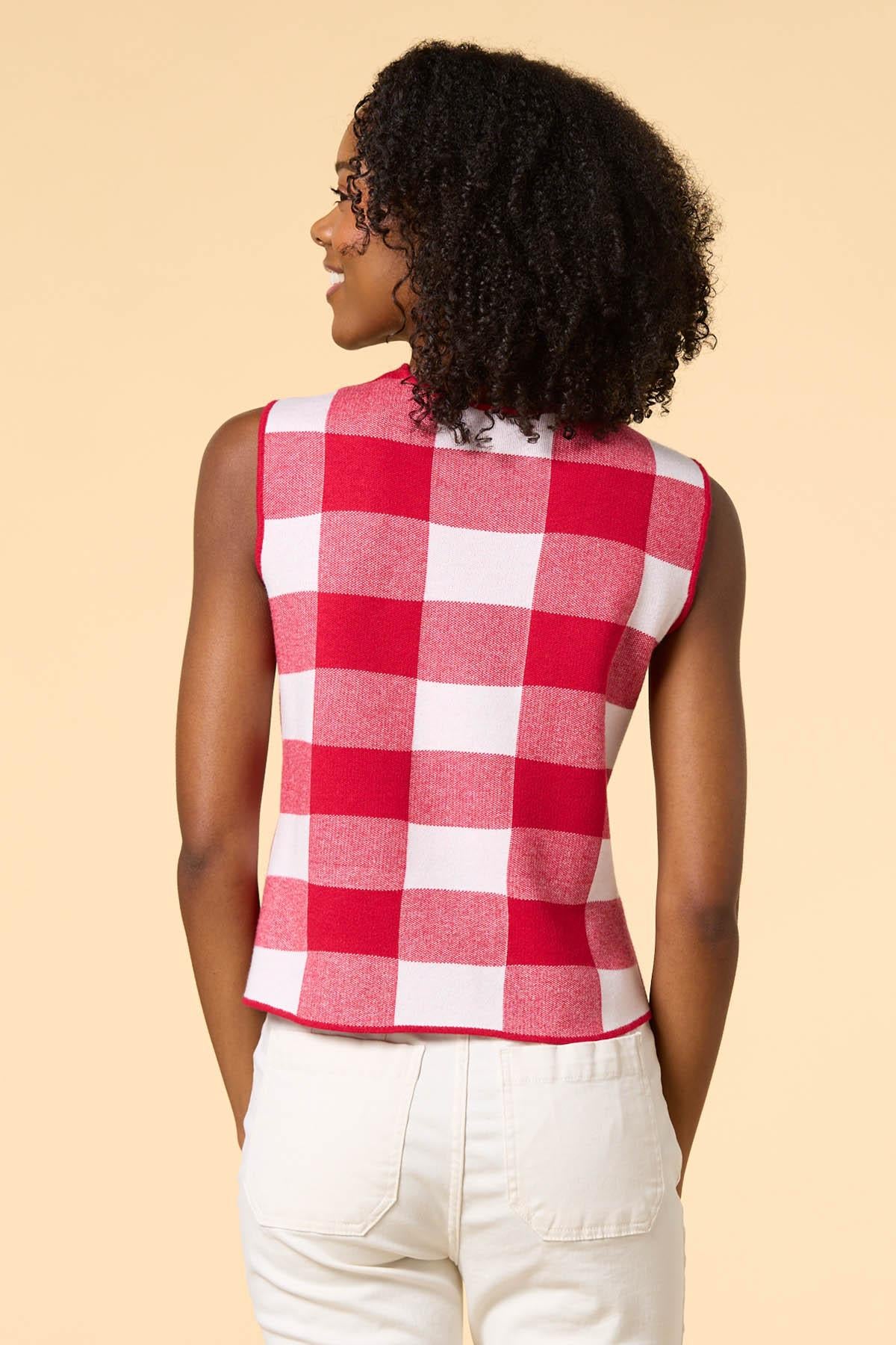 playing checkers sweater vest Versona Apparel
