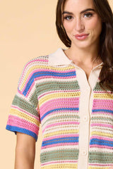 color vision open knit cardigan Versona Apparel